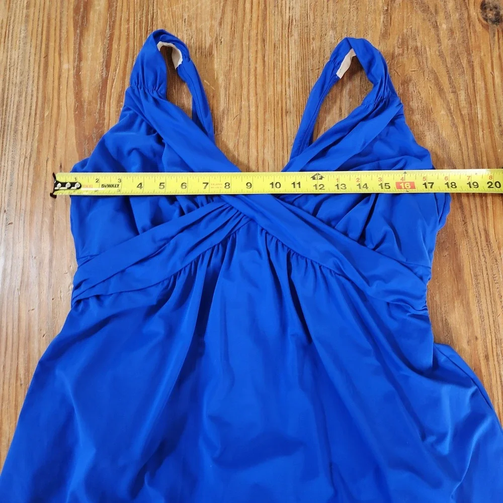 Lands' End Women's‎ Royal Blue One Piece Swimsuit Dress Sz 18W Beach Vacation